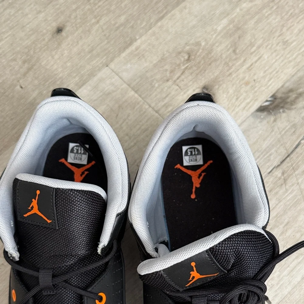 Jordan Men's Sneakers in Black and Orange - Picture 2 of 3